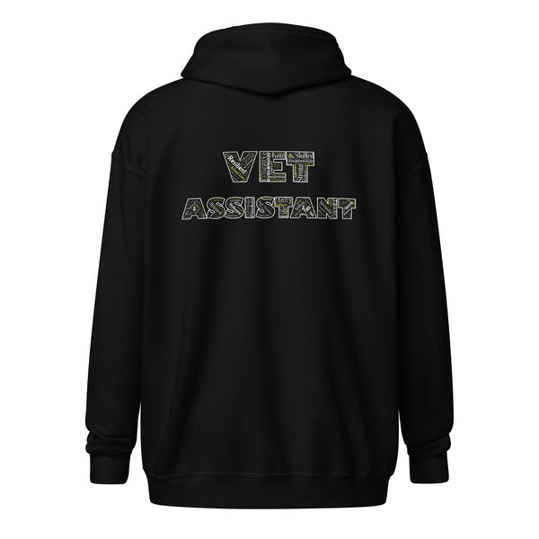 Vet Assistant Typography Unisex Zip Hoodie