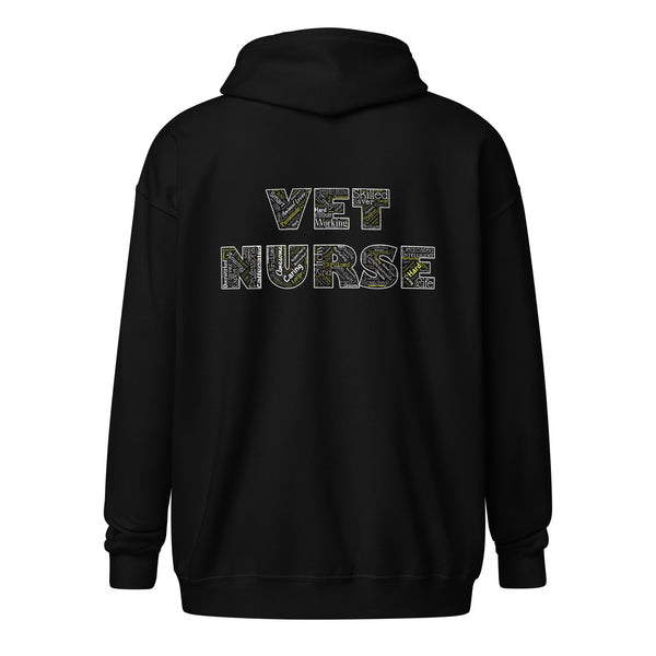 Vet Nurse Typography Unisex Zip Hoodie