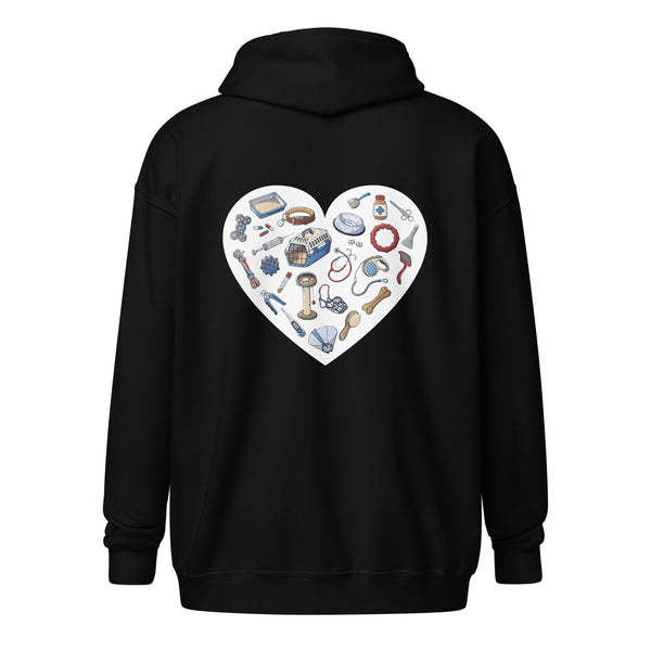 Veterinary Heart Unisex Zip Hoodie