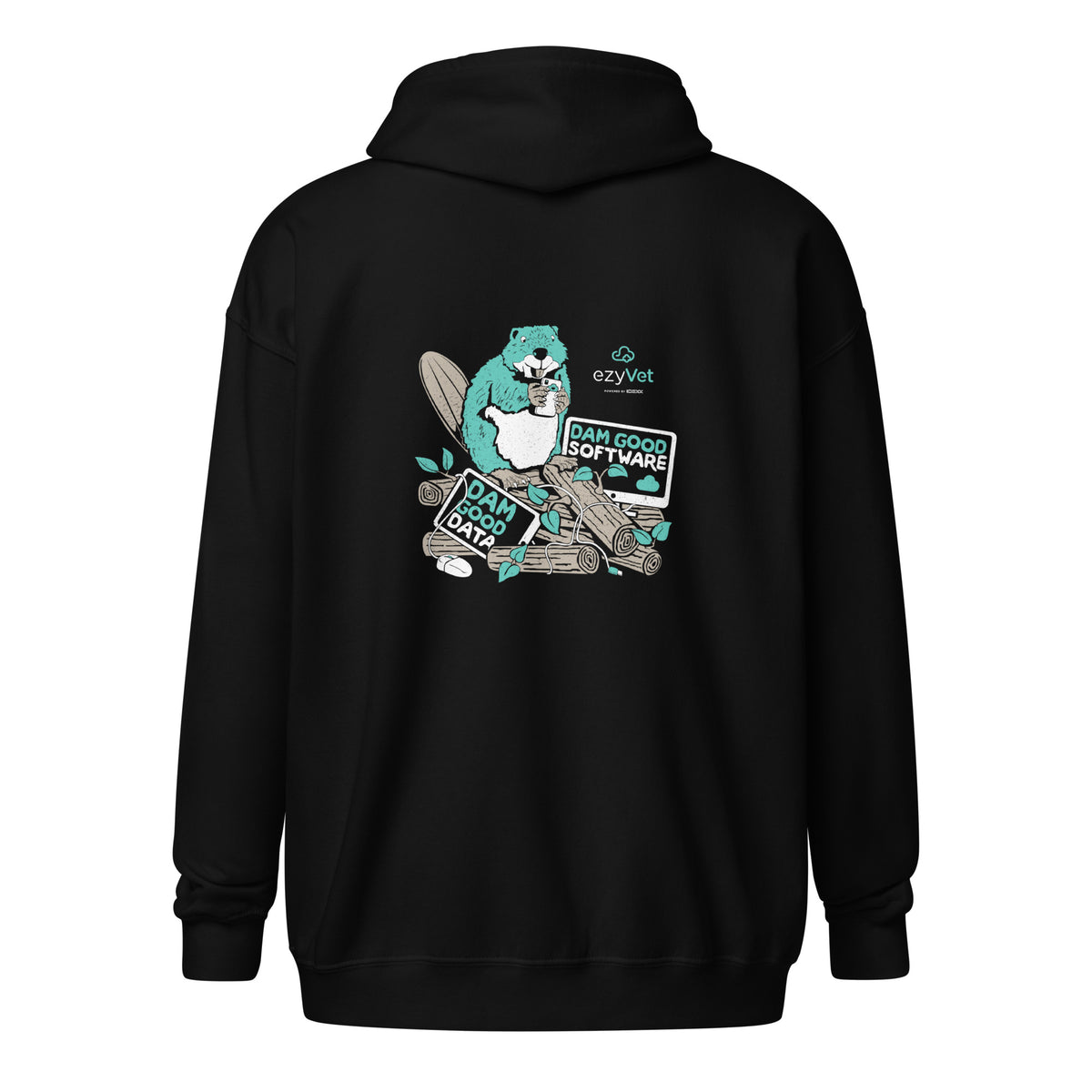 ezyVet Beaver Unisex zip hoodie