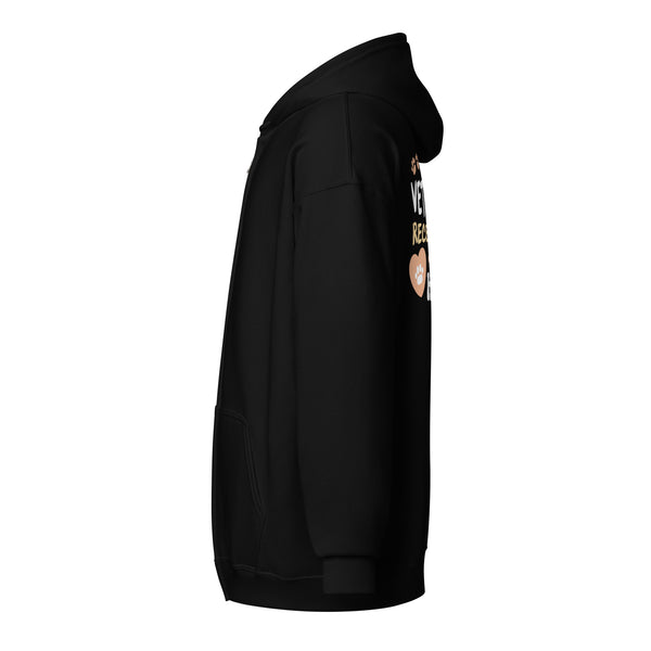 Veterinary receptionist work of heart Zip Hoodie-I love Veterinary