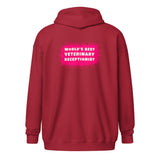 World's best veterinary receptionist color splash Unisex Zip Hoodie-I love Veterinary