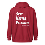 Spay, neuter, vaccinate! Love your pets Unisex zip hoodie-I love Veterinary