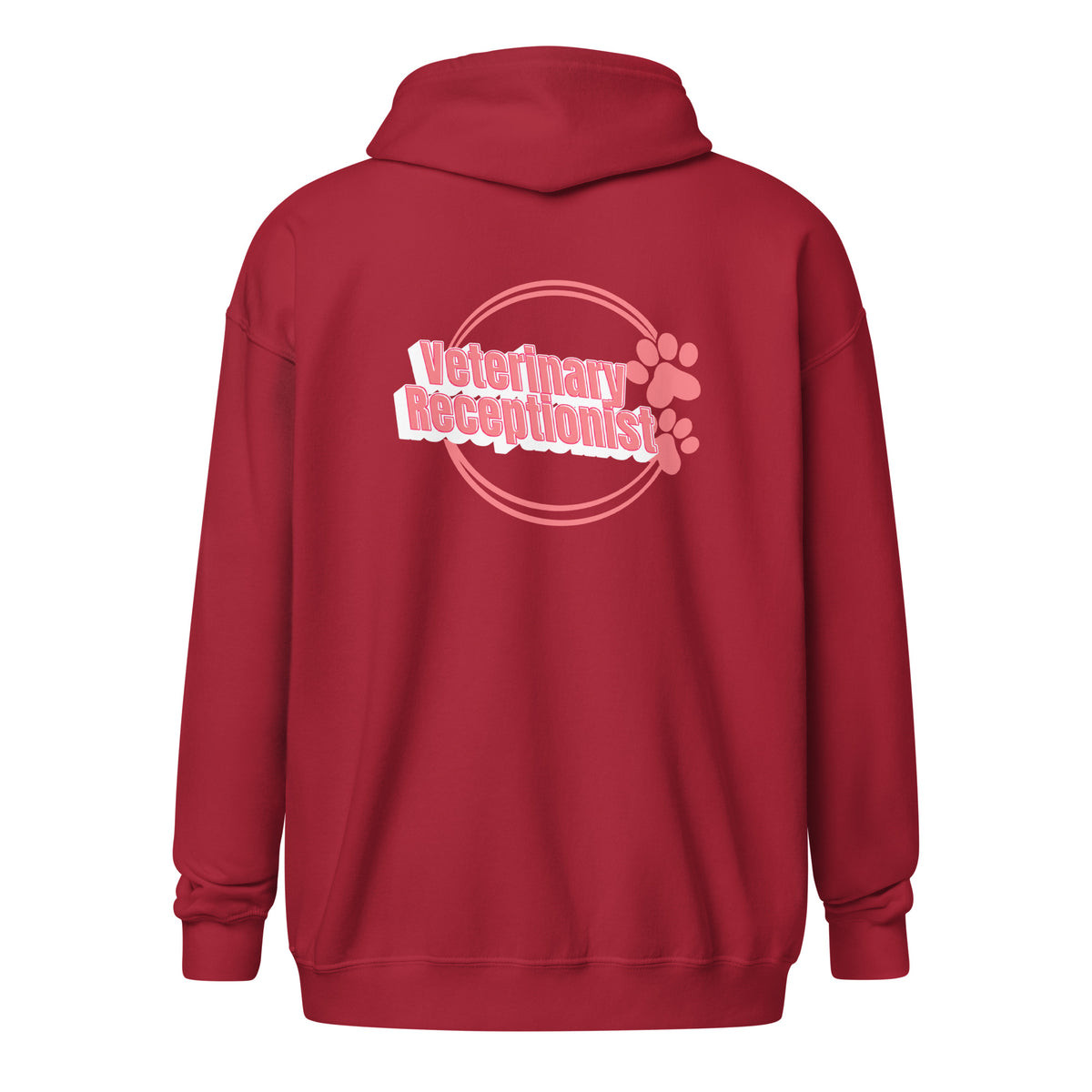 Vet Receptionist circle two paws Unisex Zip Hoodie-I love Veterinary