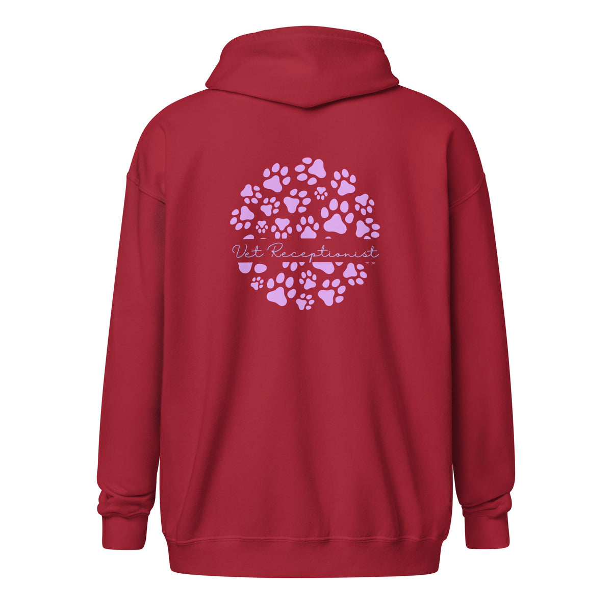 Vet Receptionist circle paws pattern Unisex Zip Hoodie-I love Veterinary