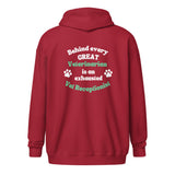 Behind every great veterinarian is an exhausted vet receptionist Unisex Zip Hoodie-I love Veterinary