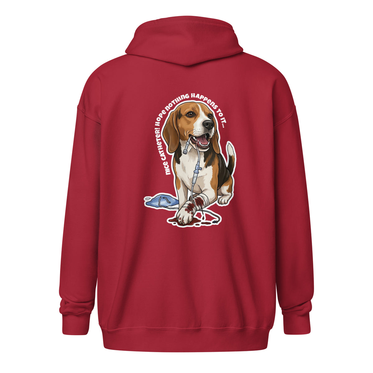 Nice catheter! Unisex Zip Hoodie-I love Veterinary