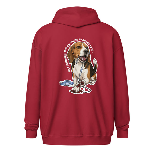 Nice catheter! Unisex Zip Hoodie-I love Veterinary