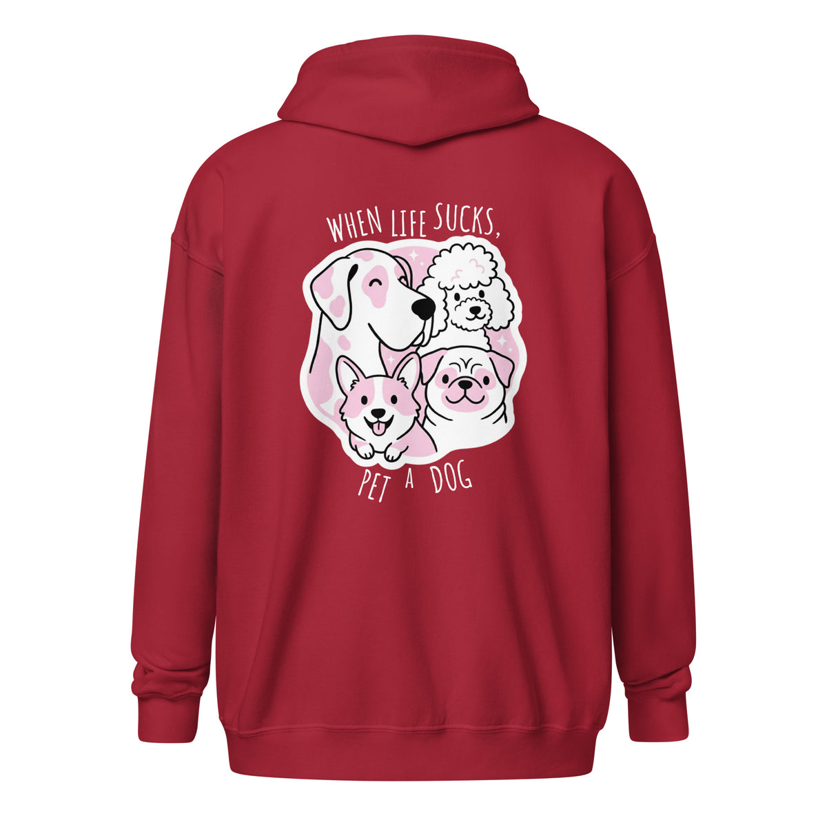 When life sucks pet a dog Unisex Zip Hoodie-I love Veterinary