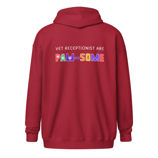 Vet receptionist are paw-some Unisex Zip Hoodie-I love Veterinary