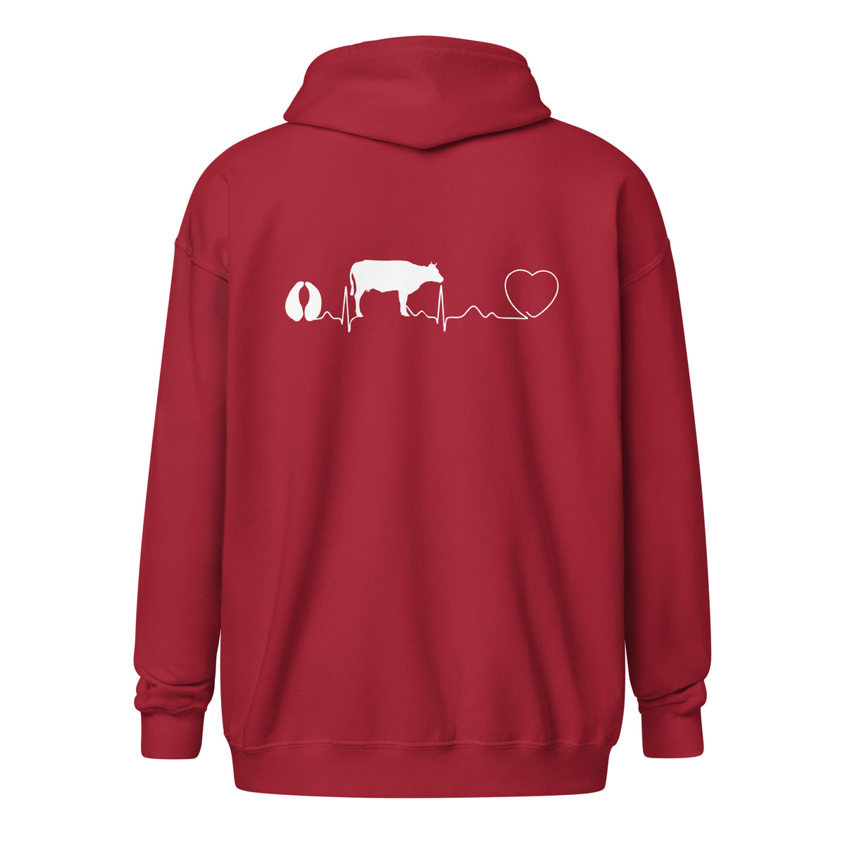 Cow pulse Unisex Zip Hoodie