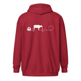 Cow pulse Unisex Zip Hoodie