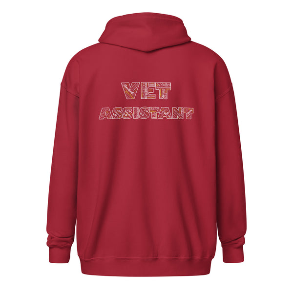 Vet Assistant Typography Unisex Zip Hoodie