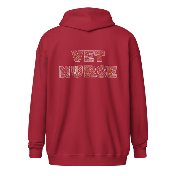 Vet Nurse Typography Unisex Zip Hoodie
