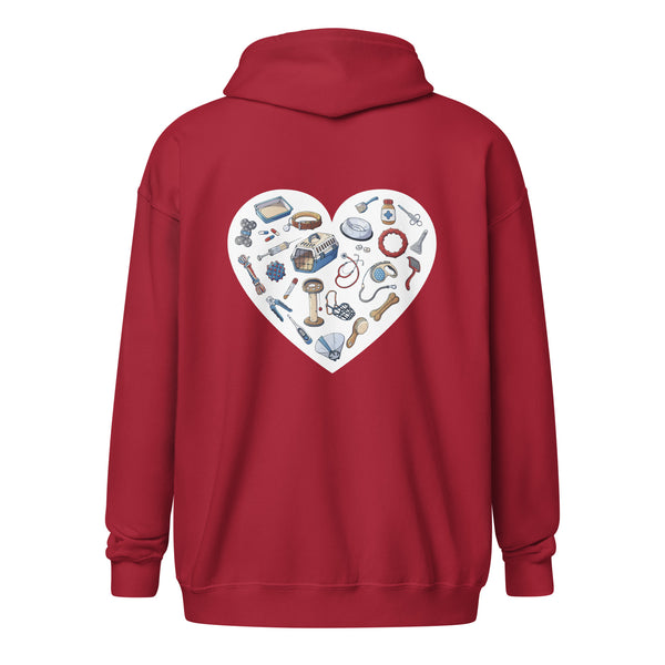 Veterinary Heart Unisex Zip Hoodie