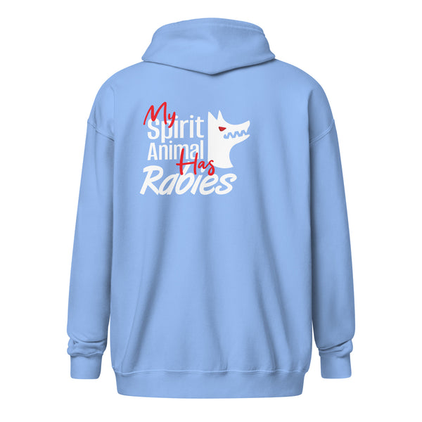 My spirit animal has rabies Unisex heavy blend zip hoodie-Unisex Zip Hoodie | Gildan 18600-I love Veterinary