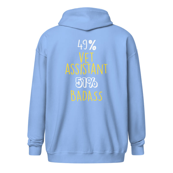 49% vet assistant 51% Badass Unisex Zip Hoodie-I love Veterinary