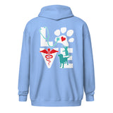 Personalize with your name - Love Dog and Cat Unisex heavy blend zip hoodie-Heavy Blend Adult Zip Hoodie | Gildan G18600-I love Veterinary
