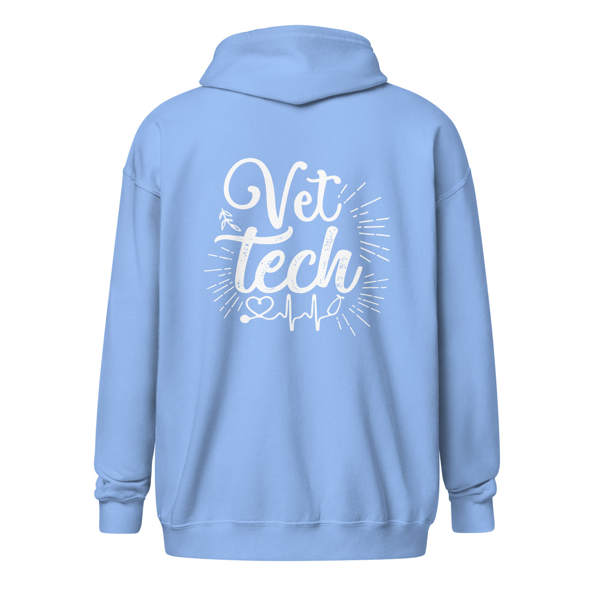 Vet Tech Stethoscope Pulse Unisex Zip Hoodie-I love Veterinary