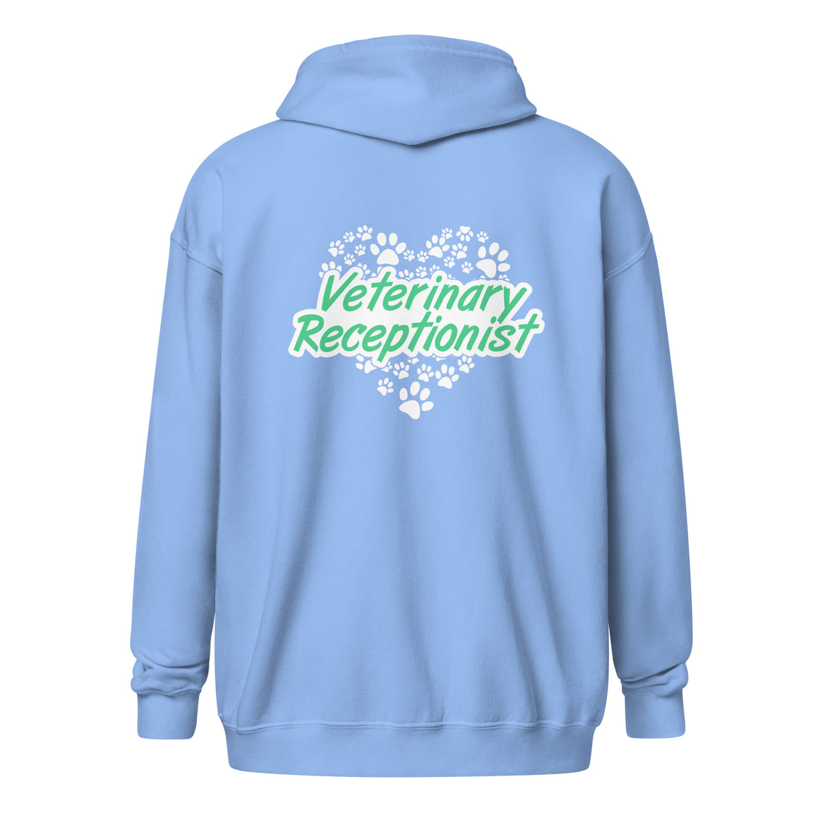 Veterinary Receptionist Heart Paws Unisex Zip Hoodie-I love Veterinary