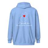 I speak for those who cannot Unisex zip hoodie-I love Veterinary