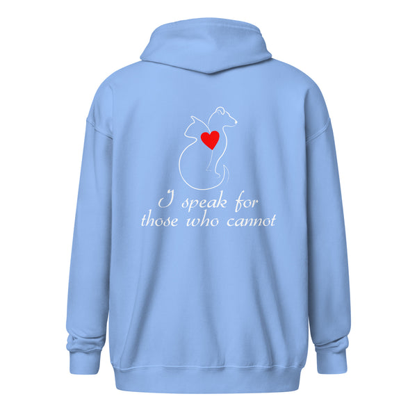 I speak for those who cannot Unisex zip hoodie-I love Veterinary