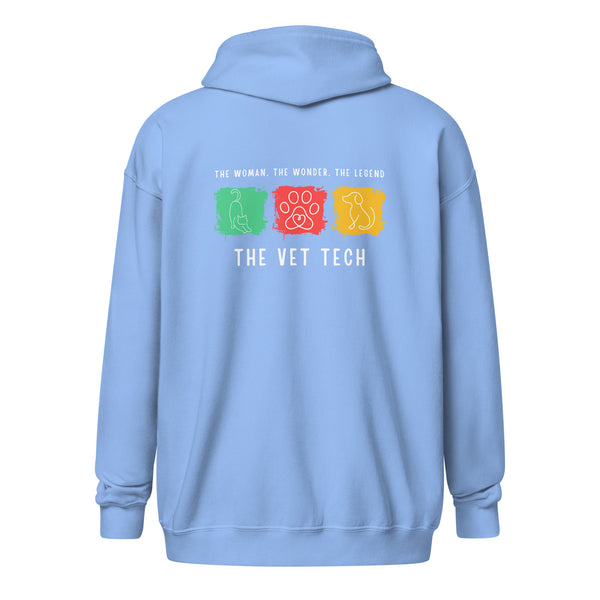 The woman, the wonder, the legend - the Vet Tech Unisex Zip Hoodie-I love Veterinary