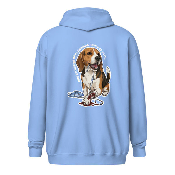 Nice catheter! Unisex Zip Hoodie-I love Veterinary