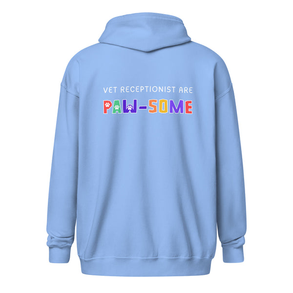 Vet receptionist are paw-some Unisex Zip Hoodie-I love Veterinary