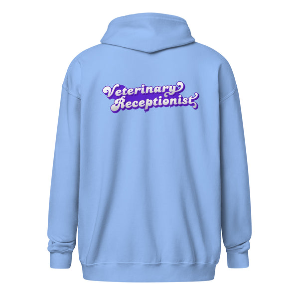 Veterinary Receptionist Unisex Zip Hoodie-I love Veterinary