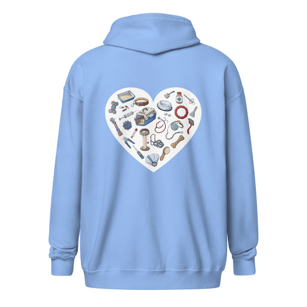 Veterinary Heart Unisex Zip Hoodie