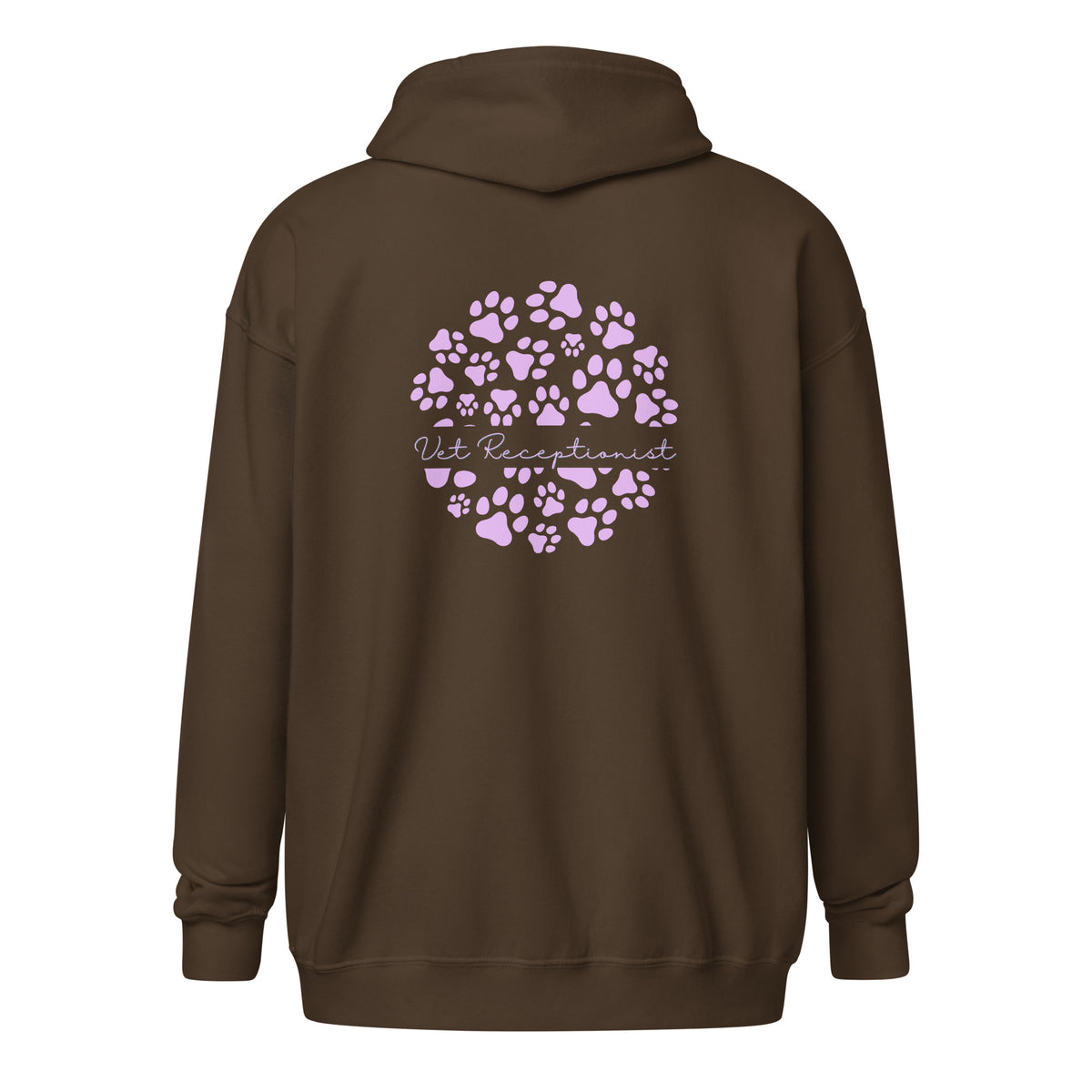 Vet Receptionist circle paws pattern Unisex Zip Hoodie-I love Veterinary