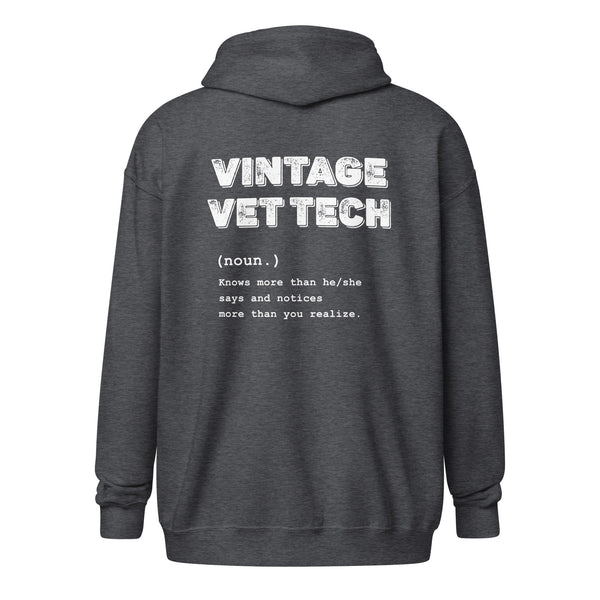 Vintage Vet Tech Unisex Zip Hoodie-Unisex Zip Hoodie | Gildan 18600-I love Veterinary