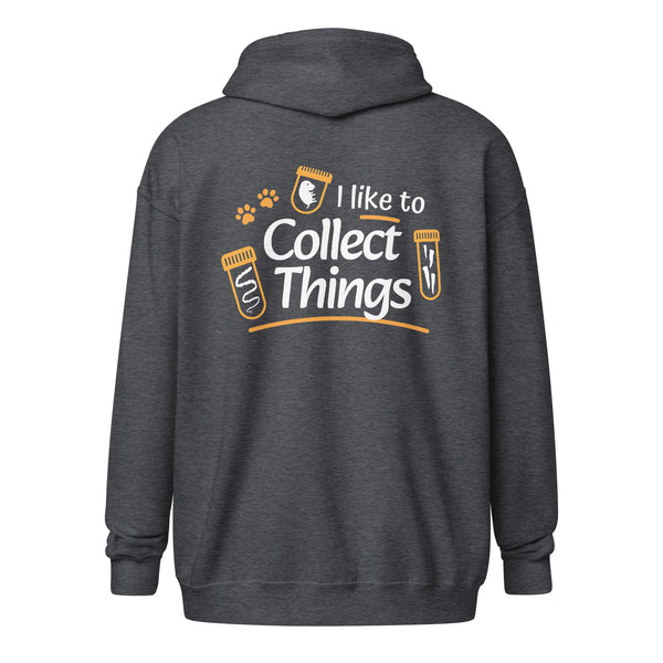 I like to collect things Unisex heavy blend zip hoodie-Unisex Zip Hoodie | Gildan 18600-I love Veterinary