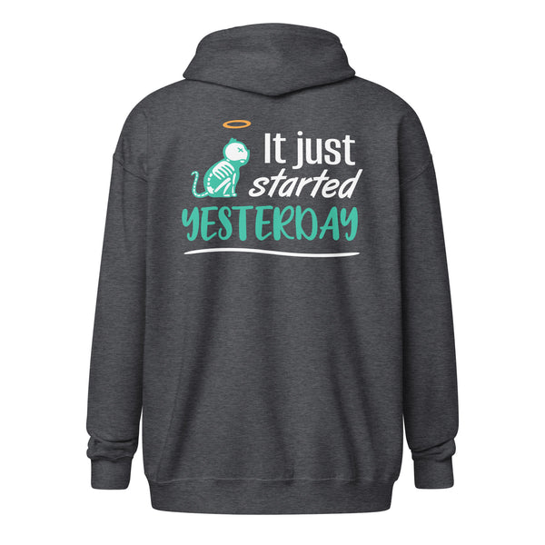 It just started yesterday Unisex heavy blend zip hoodie-Unisex Zip Hoodie | Gildan 18600-I love Veterinary