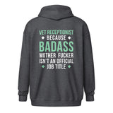 Vet Receptionist because badass mother fucker isn't an official job title Unisex Zip Hoodie-Unisex Zip Hoodie | Gildan 18600-I love Veterinary