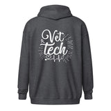 Vet Tech Stethoscope Pulse Unisex Zip Hoodie-I love Veterinary