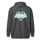 Veterinary Receptionist Heart Paws Unisex Zip Hoodie-I love Veterinary