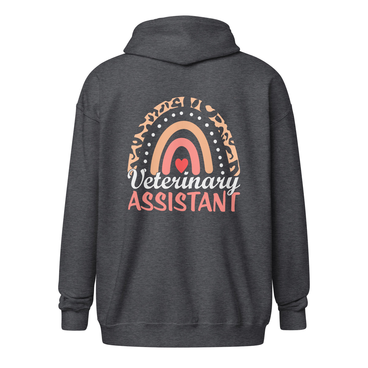 Veterinary Assistant Heart Unisex Zip Hoodie-I love Veterinary