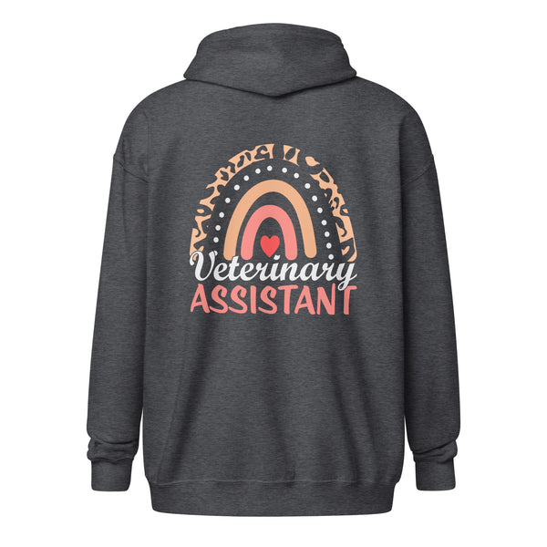 Veterinary Assistant Heart Unisex Zip Hoodie-I love Veterinary