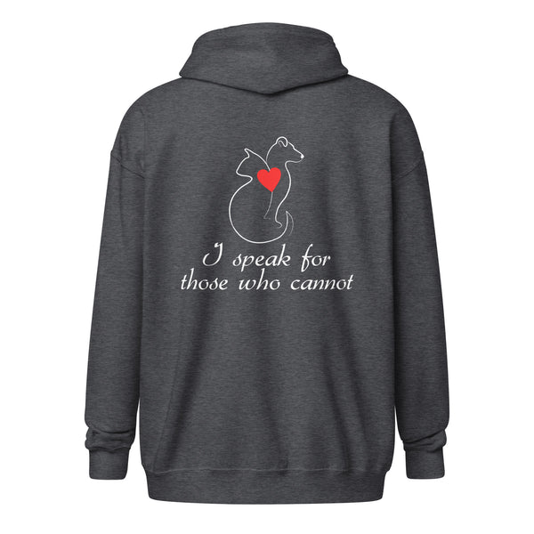 I speak for those who cannot Unisex zip hoodie-I love Veterinary
