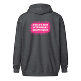 World's best veterinary receptionist color splash Unisex Zip Hoodie-I love Veterinary