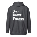 Spay, neuter, vaccinate! Love your pets Unisex zip hoodie-I love Veterinary