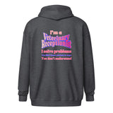 I'm a vet receptionist, I solve problems 2 Unisex Zip Hoodie-I love Veterinary