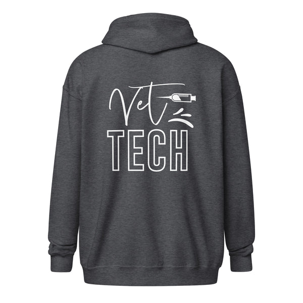 Vet Tech Needle Unisex Zip Hoodie-I love Veterinary
