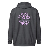 Vet Receptionist circle paws pattern Unisex Zip Hoodie-I love Veterinary