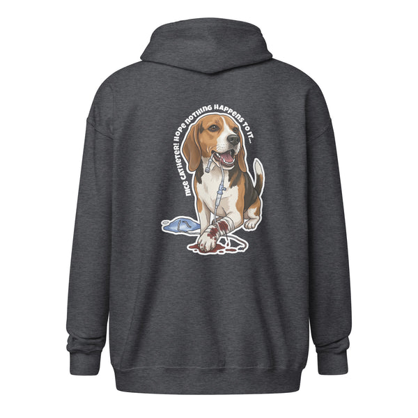 Nice catheter! Unisex Zip Hoodie-I love Veterinary