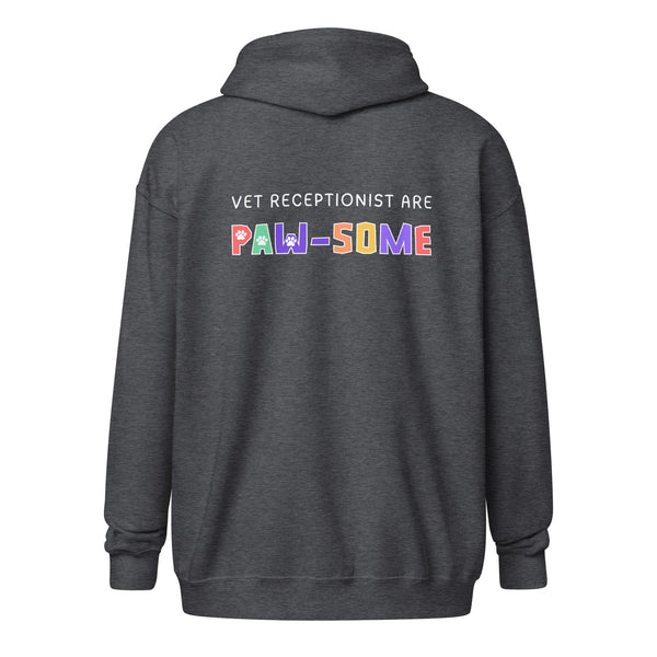 Vet receptionist are paw-some Unisex Zip Hoodie-I love Veterinary