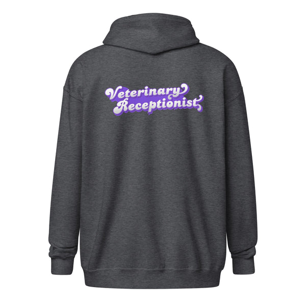 Veterinary Receptionist Unisex Zip Hoodie-I love Veterinary
