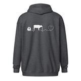 Cow pulse Unisex Zip Hoodie